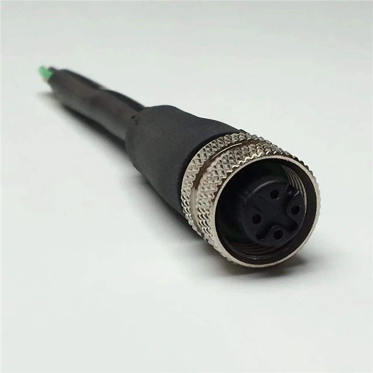 M12 cable female 4pin metal