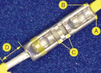 What is the crimping spec of double sided splice terminal in IPC-A-620?